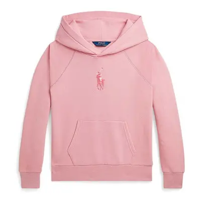 Dětská mikina Polo Ralph Lauren růžová barva, s kapucí, s aplikací, 313941120001