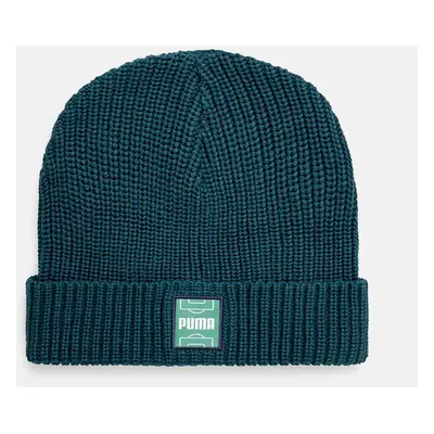 Bavlněná čepice Puma Classics Graphic Short Beanie zelená barva, 025680