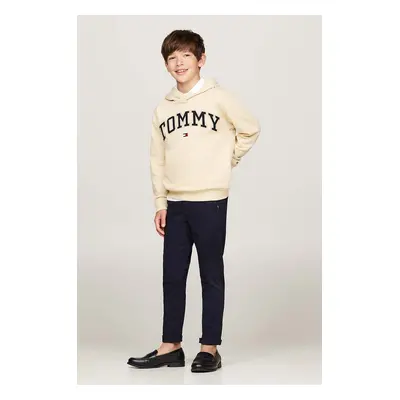 Dětské kalhoty Tommy Hilfiger 1985 SOFT TWILL CHINO PANTS tmavomodrá barva, hladké, KB0KB09435