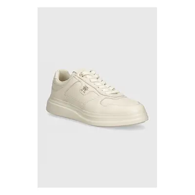 Kožené sneakers boty Tommy Hilfiger LUX POINTY COURT SNEAKER béžová barva, FW0FW07991