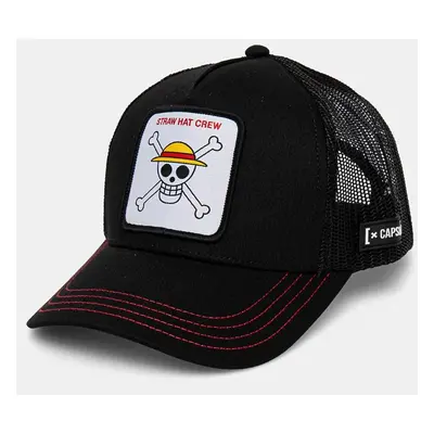 Dětská baseballová čepice Capslab One Piece Capslab Trucker černá barva, s aplikací, CL.OP1.3.SK