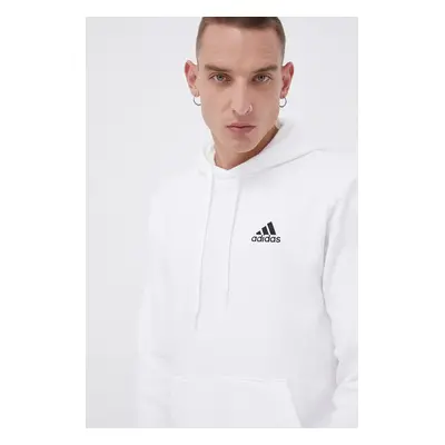 Mikina adidas H12211 pánská, bílá barva, hladká