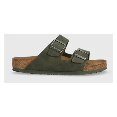 Pantofle Birkenstock Arizona pánské, zelená barva, 1024550