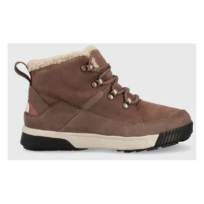 Boty The North Face WOMEN S SIERRA MID LACE WP dámské, hnědá barva, zateplené