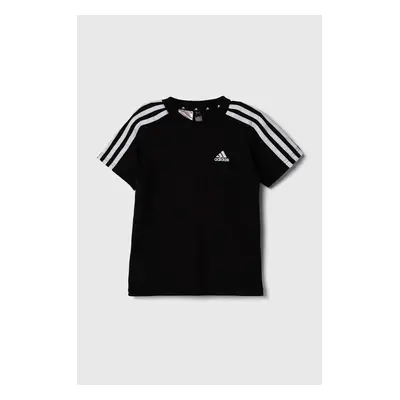 Dětské bavlněné tričko adidas LK 3S CO černá barva