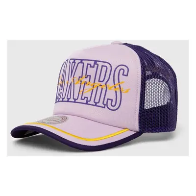 Kšiltovka Mitchell&Ness Los Angeles Lakers fialová barva, vzorovaná, HHSS7656-LALYYPPPPURP