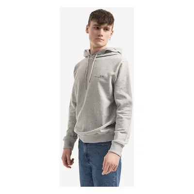 Bavlněná mikina A.P.C. Hoodie Item COEAS-H27672 BLACK pánská, šedá barva, s kapucí, hladká