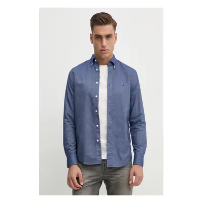 Bavlněná košile Tommy Hilfiger tmavomodrá barva, regular, s límečkem button-down, MW0MW35774