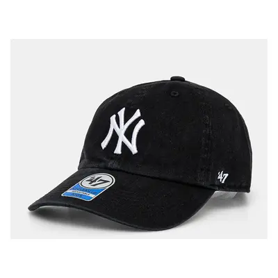 Dětská bavlněná kšiltovka 47 brand MLB New York Yankees černá barva, s aplikací, B-NLRGW17GWS-BK