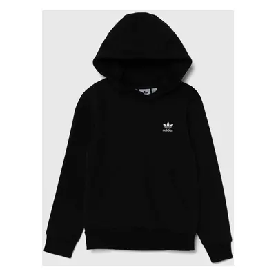 Dětská mikina adidas Originals HOODIE černá barva, s kapucí, hladká, IW3500