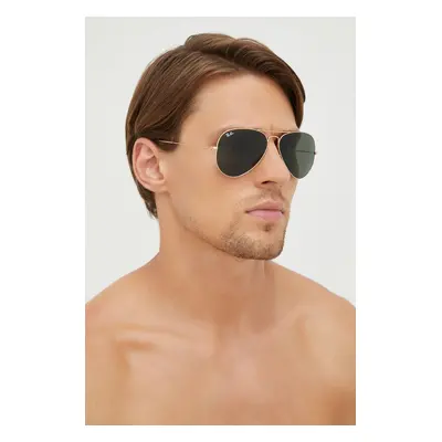 Sluneční brýle Ray-Ban AVIATOR LARGE METAL pánské, zlatá barva, 0RB3025