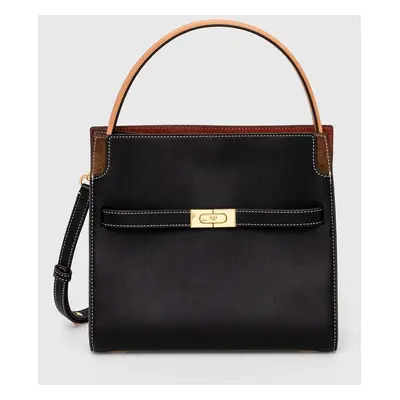 Kožená kabelka Tory Burch Lee Radziwill Small Double černá barva, 61302.001