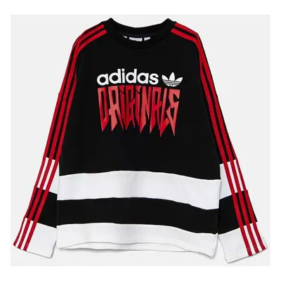 Dětská bavlněná mikina adidas Originals CREW bílá barva, s potiskem, IZ4629