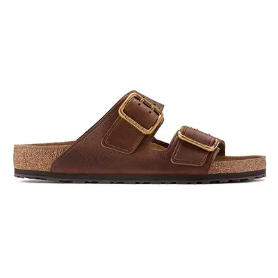 Kožené pantofle Birkenstock Arizona Bold Gap pánské, hnědá barva, 1022605