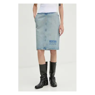 Džínová sukně Moschino Jeans modrá barva, mini, J0106 8720