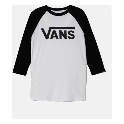 Dětské bavlněné tričko s dlouhým rukávem Vans CLASSIC RAGLAN černá barva, VN0003P3BLK1