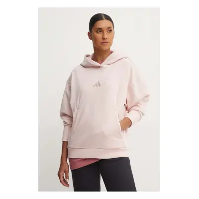 Mikina adidas All SZN dámská, růžová barva, hladká, IY6765