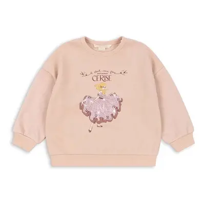 Dětská mikina Konges Sløjd LOU GLITTER SWEATSHIRT OCS béžová barva, s potiskem, KS101562