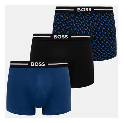 Boxerky BOSS 3-pack pánské, černá barva, 50517840