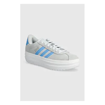 Dětské semišové sneakers boty adidas VL COURT BOLD šedá barva, IH8033