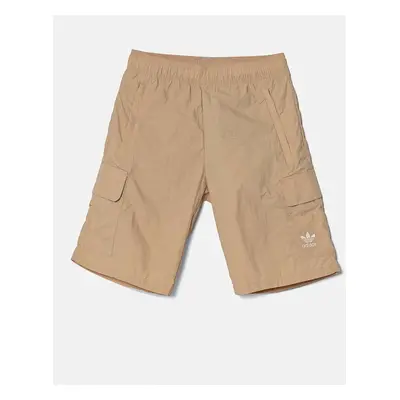 Dětské kraťasy adidas Originals CARGO SHORTS béžová barva, nastavitelný pas, IX7598