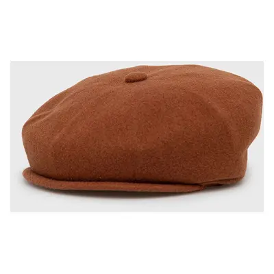 Vlněná čepice Kangol hnědá barva