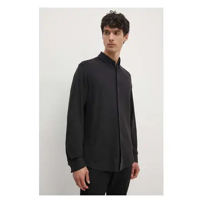 Bavlněná košile Calvin Klein černá barva, regular, s límečkem button-down, K10K113311