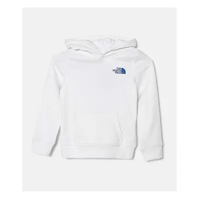 Dětská mikina The North Face REDBOX REGULAR P/O HOODIE bílá barva, s kapucí, s potiskem, NF0A89H