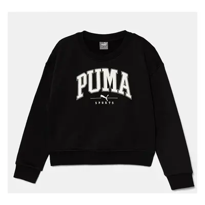 Dětská mikina Puma SQUAD Crew černá barva, s potiskem, 681763