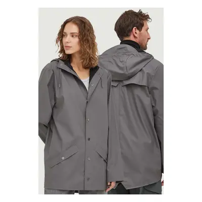 Nepromokavá bunda Rains 12010 Jackets šedá barva, přechodná