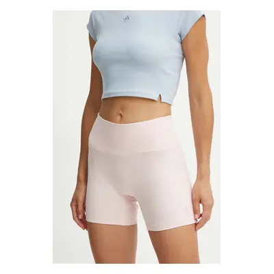 Kraťasy adidas All SZN dámské, růžová barva, hladké, high waist, IY6743