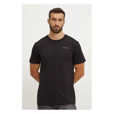 Bavlněné tričko Calvin Klein Jeans černá barva, s potiskem, J30J325679