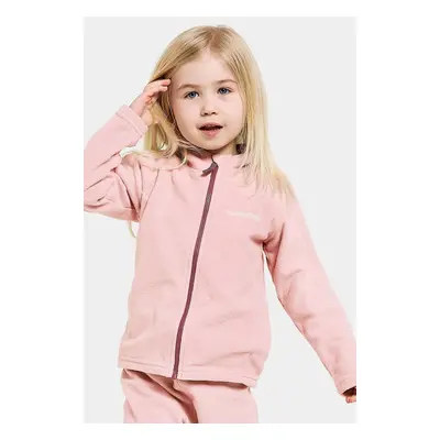 Dětská mikina Didriksons MONTE KIDS FULLZIP růžová barva, hladká