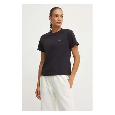 Bavlněné tričko adidas Essentials černá barva, JH3690