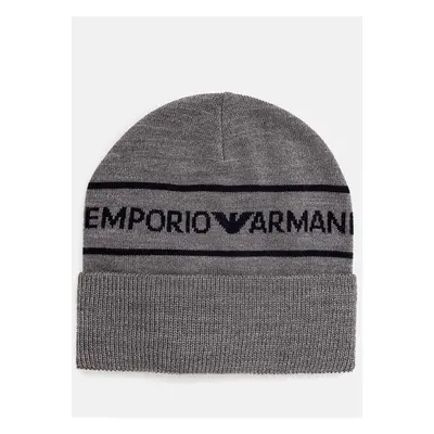 Dětská vlněná čepice Emporio Armani šedá barva, 404707 4F490