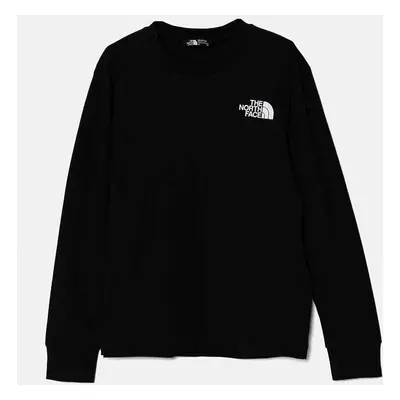 Dětské bavlněné tričko s dlouhým rukávem The North Face VERTICAL GRAPHIC RELAXED LS TEE černá ba