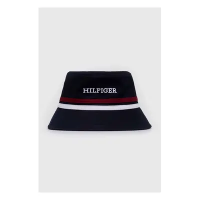 Dětská bavlněná čepice Tommy Hilfiger tmavomodrá barva