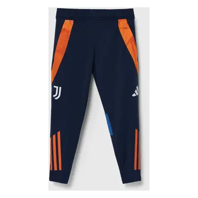 Dětské tepláky adidas Performance JUVE TR PNTY tmavomodrá barva, vzorované, IS5818