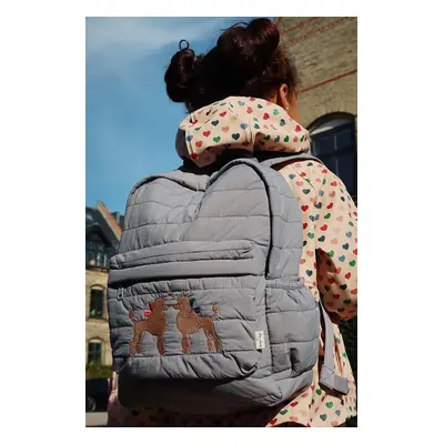 Dětský batoh Konges Sløjd JUNO QUILTED BACKPACK MIDI modrá barva, velký, s aplikací, KS101249