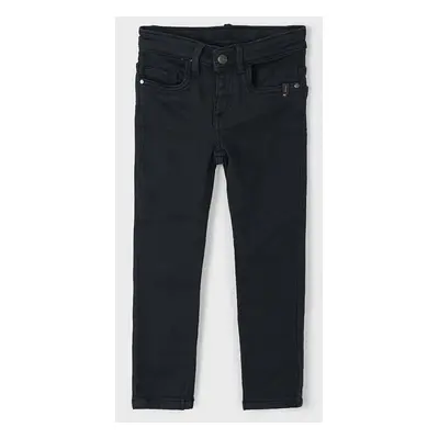 Dětské kalhoty Mayoral Sponie soft slim fit černá barva, hladké, 4539