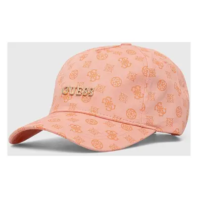 Bavlněná baseballová čepice Guess PEONY růžová barva, V4GZ01 WFKN0