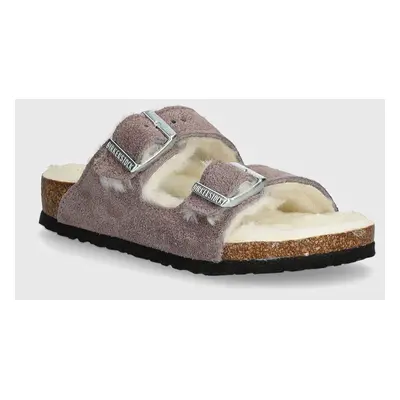 Dětské semišové pantofle Birkenstock Arizona Shearling růžová barva, 1027920