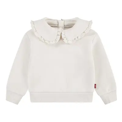 Kojenecká mikina Levi's RUFFLE COLLARED CREW béžová barva, hladká, 1EK989