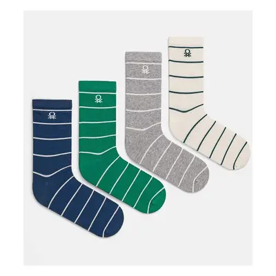 Dětské ponožky United Colors of Benetton 4-pack zelená barva, 6AO30703P