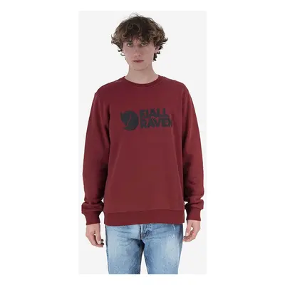 Bavlněná mikina Fjallraven Logo Sweater pánská, červená barva, s aplikací, F84142