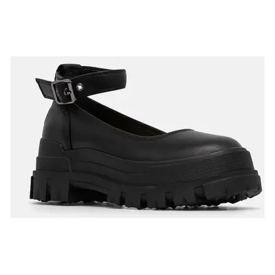 Baleríny Buffalo Aspha Ballerina dámské, černá barva, na platformě, 1624063-BLK