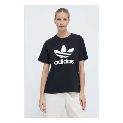 Tričko adidas Originals Trefoil Tee černá barva, IR9533