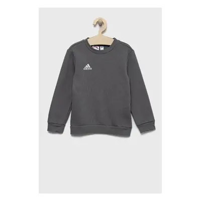 Dětská mikina adidas šedá barva, hladká