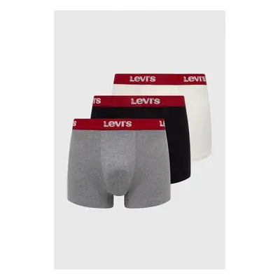 Boxerky Levi's 3-pack pánské, černá barva