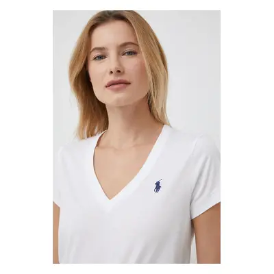 Bavlněné tričko Polo Ralph Lauren bílá barva, 211902403